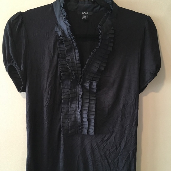 Jacob Black Ruffled Neckline Top - Picture 4 of 7